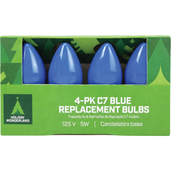 Home Impressions C7 Blue Ceramic 125V Replacement Light Bulb (4-Pack) 900176 900176