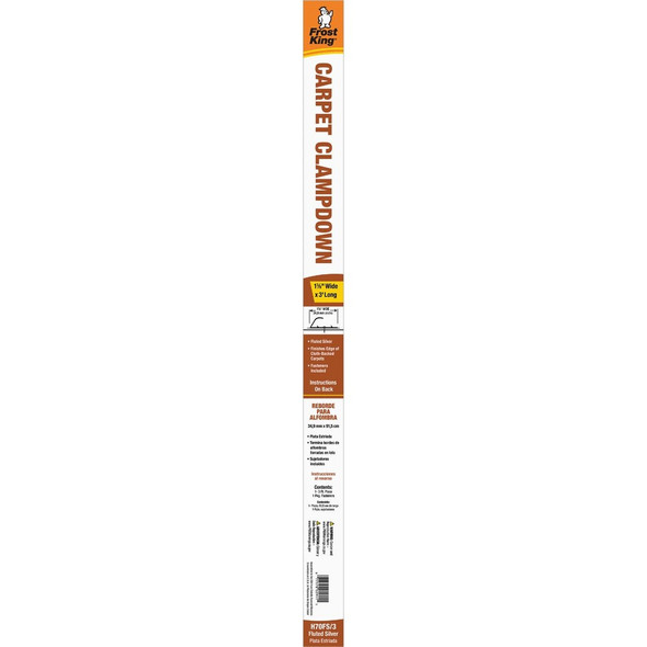 Frost King Silver Fluted 1-3-8 In. x 3 Ft. Carpet Clampdown with Teeth H70FS-3 260430