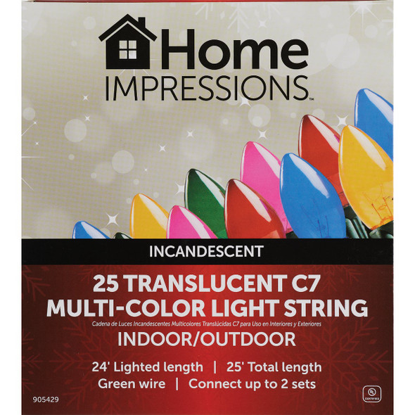 Home Impressions Transparent Multi 25-Bulb C7 Incandescent Light Set