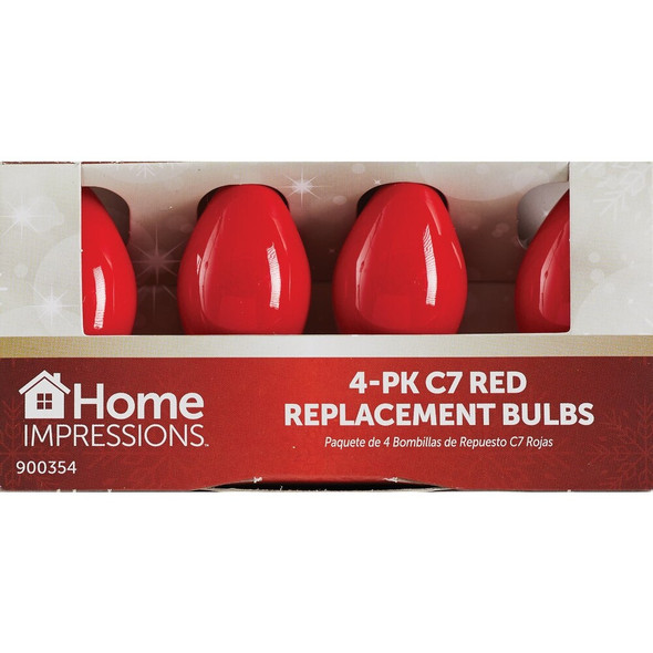Home Impressions C7 Red Ceramic 125V Replacement Light Bulb (4-Pack) 900354 900354