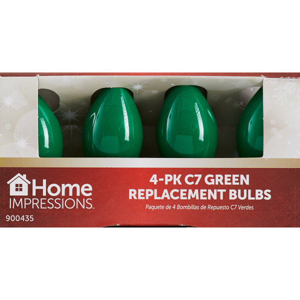 Home Impressions C7 Green Ceramic 125V Replacement Light Bulb (4-Pack)