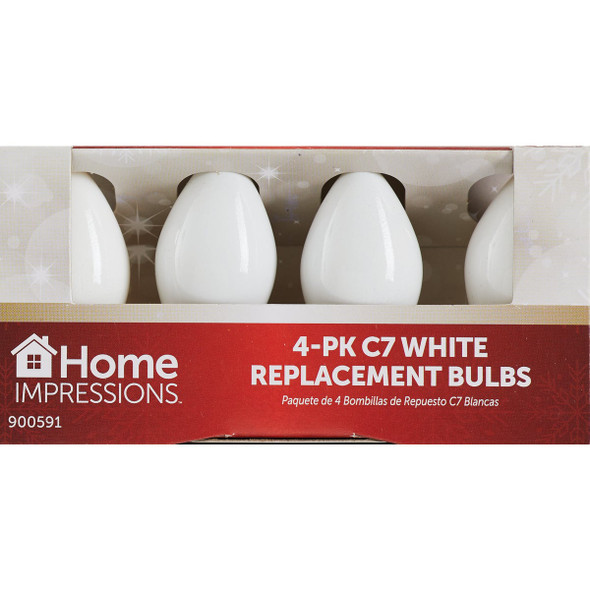 Home Impressions C7 White Ceramic 125V Replacement Light Bulb (4-Pack)