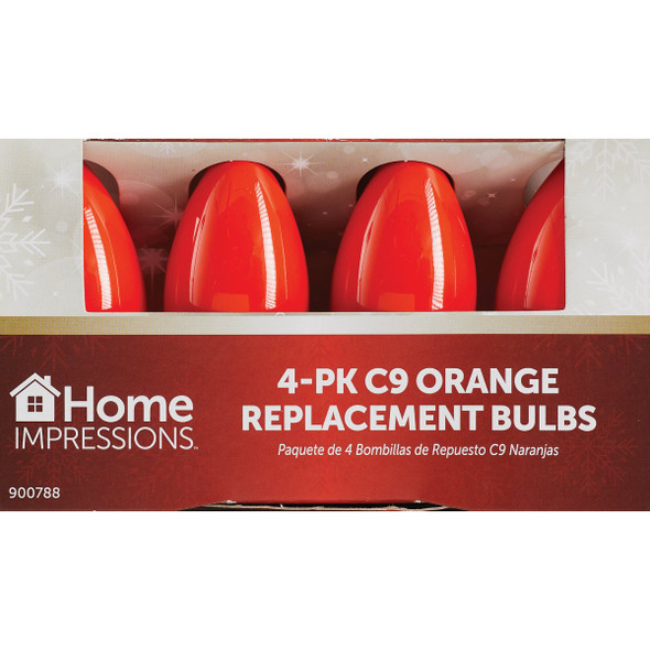 Home Impressions C9 Orange Ceramic 125V Replacement Light Bulb (4-Pack)