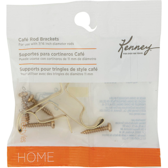 Kenney Brass 7-16 In. Cafe Rod Bracket (2-Pack) KN826NP 618373