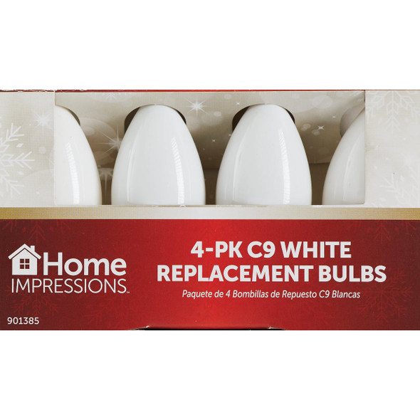 Home Impressions C9 White Ceramic 125V Replacement Light Bulb (4-Pack)
