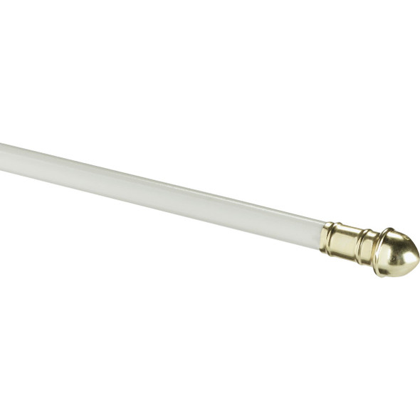 Kenney Dresden 28 In. To 48 In. 7/16 In. Standard Cafe Rod, White KN386/1NP Kenney Dresden 28 In. To 48 In. 7/16 In. Standard Cafe Rod, White KN386/1NP