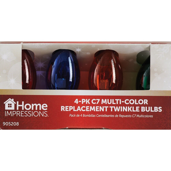 Home Impressions C7 Multi Twinkle 125V Replacement Light Bulb (4-Pack) 905280 905208