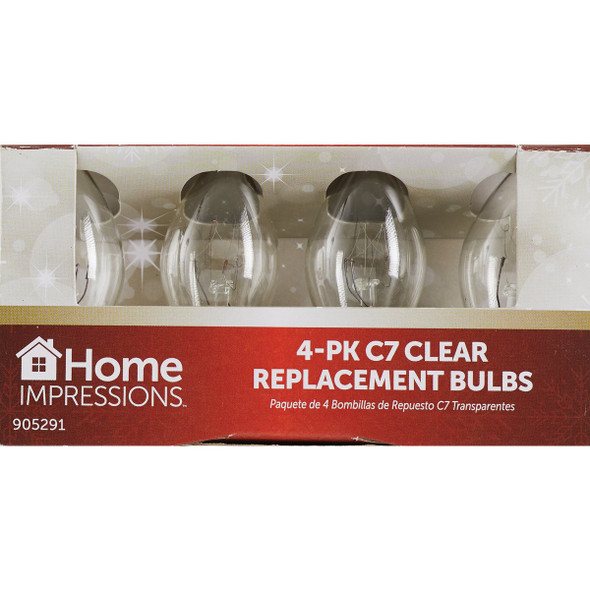 Home Impressions C7 Clear Transparent 125V Replacement Light Bulb (4-Pack)