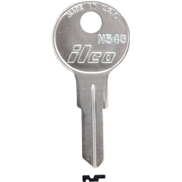 ILCO Nickel Plated Cam Lock Key, N54G (10-Pack) IAA30984012