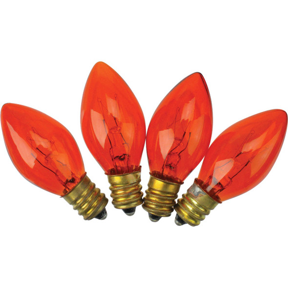 Home Impressions C7 Orange Transparent 125V Replacement Light Bulb (4-Pack)