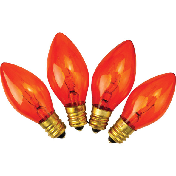 Home Impressions C7 Orange Transparent 125V Replacement Light Bulb (4-Pack)