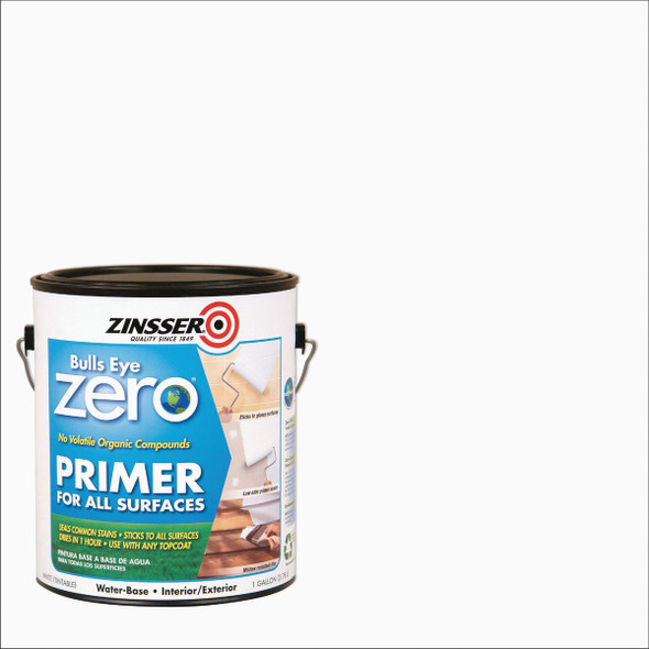 Zinsser Bulls Eye Zero VOC Interior/Exterior Primer, White, 1 Gal. 249020