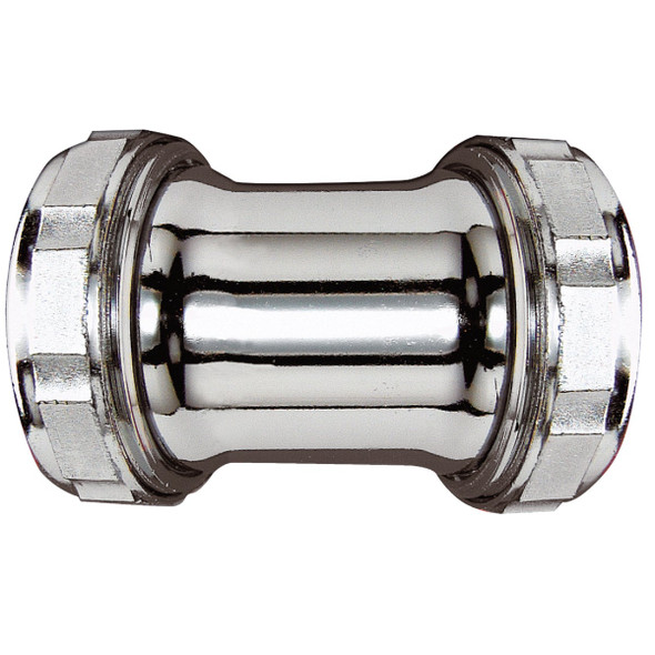 Keeney Double Slip 1-1/2 In. Chrome-Plated Brass Straight Coupling 670K