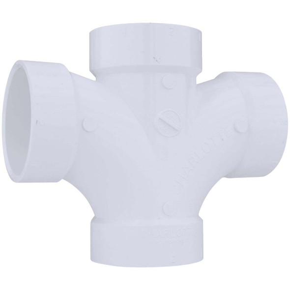 Charlotte Pipe 2 In. Double Sanitary DWV PVC Tee PVC 00428  0800HA