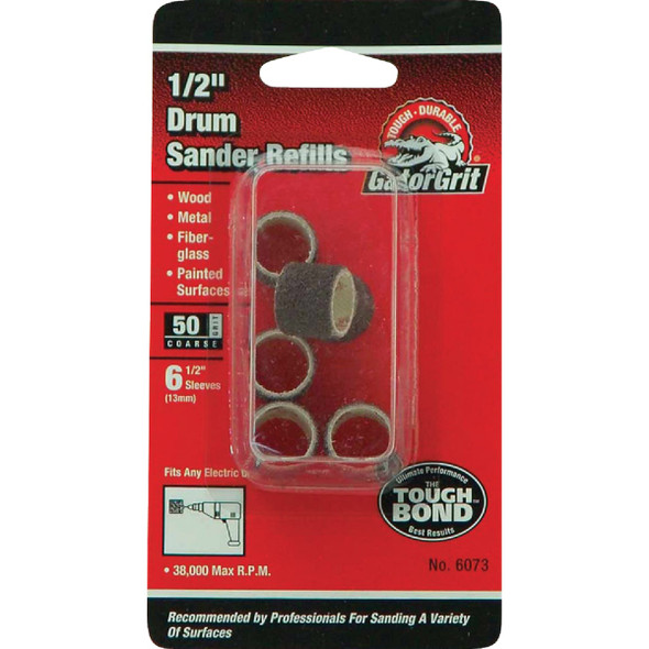 Gator Blade 1/2 In. x 1/2 In. 50 Grit Drum Sander Refills (6-Pack) 6073GA