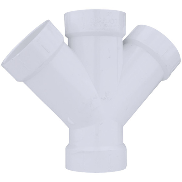 Charlotte Pipe 2 In. Schedule 40 DWV PVC Double Wye PVC 00611  0800HA