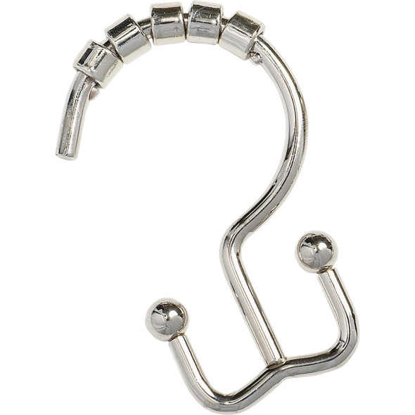 Zenith Zenna Home Chrome Double Roller Shower Curtain Hook (12 Count) 96SS Zenith Zenna Home Chrome Double Roller Shower Curtain Hook (12 Count) 96SS