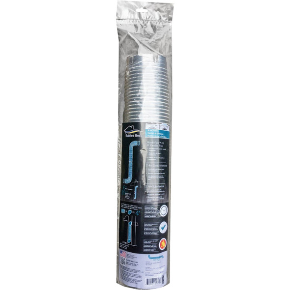Builders Best E-Z-Fasten 4 In. x 5 Ft. Aluminum Semi-Rigid Dryer Duct 010150 274569
