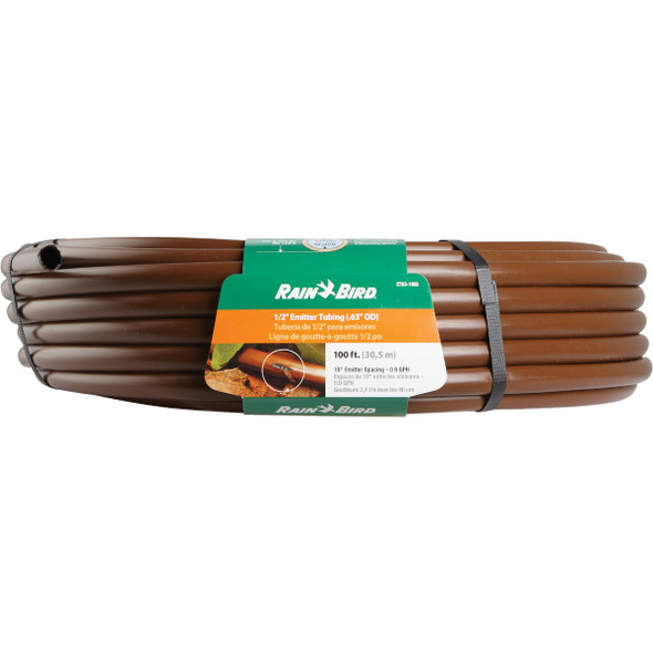 Rain Bird 1-2 In. x 100 Ft. Brown Plastic Emitter Drip Tubing ET63-100S 729048