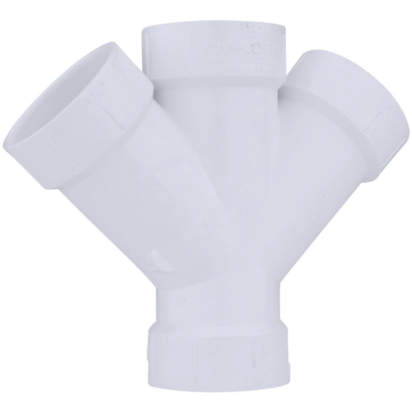 Charlotte Pipe 1-1/2 In. Schedule 40 DWV PVC Double Wye PVC 00611  0600HA