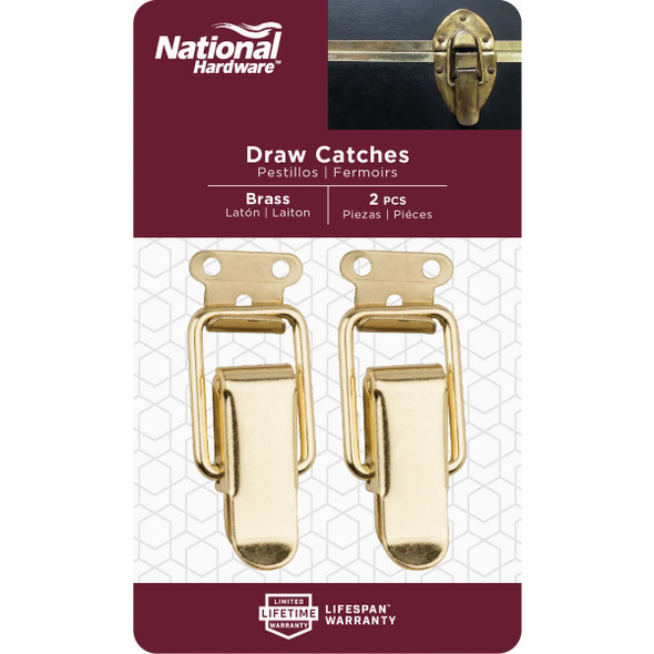National Hardware Brass Draw Catch (2-Count) N208-561 203882