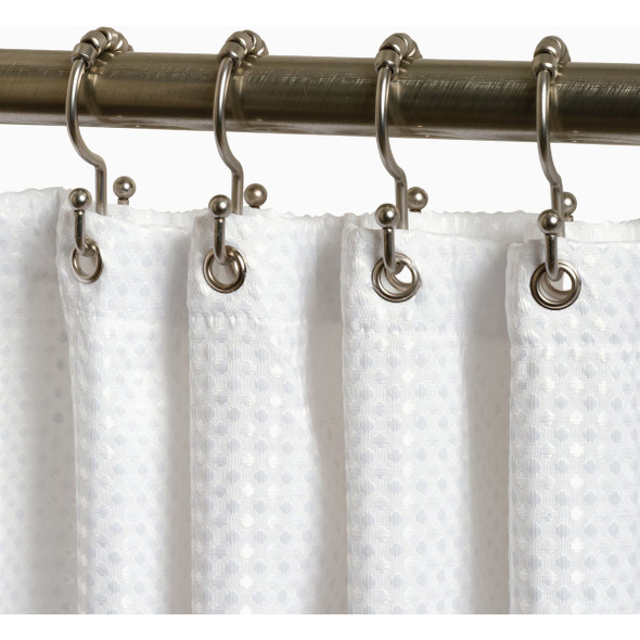 Zenith Zenna Home Brushed Nickel Double Roller Shower Curtain Hook (12 Count)