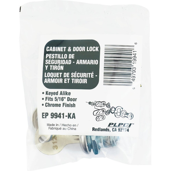 Slide-Co Chrome Drawer & Cabinet Lock CCEP 9941KA 200106