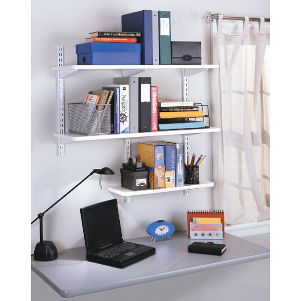 Knape & Vogt 82 Series 16-1/2 In. White Steel Heavy-Duty Double-Slot Shelf Standard Knape & Vogt 82 Series 16-1/2 In. White Steel Heavy-Duty Double-Slot Shelf Standard