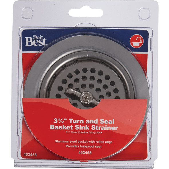 Do it 3-1-2 In. Chrome Turn 'n Seal Basket Strainer Assembly 403458 403458