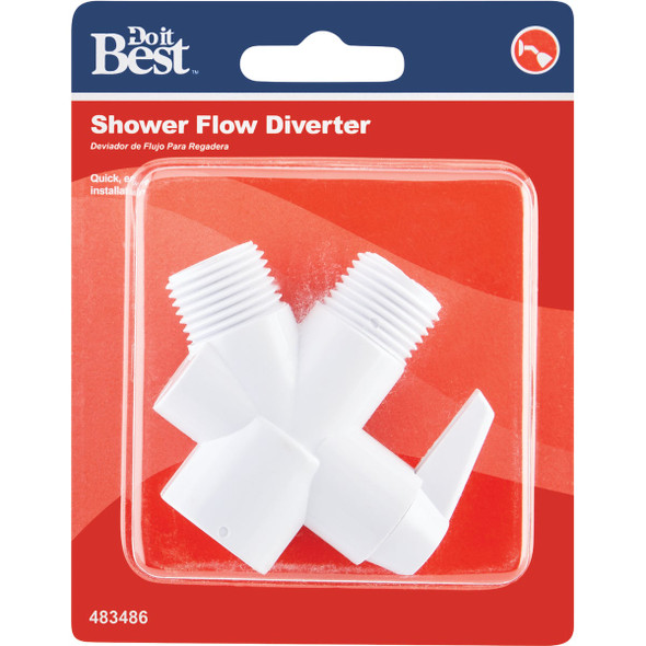 Do it  1-2 In. MPT White Plastic Shower Diverter 483486 483486