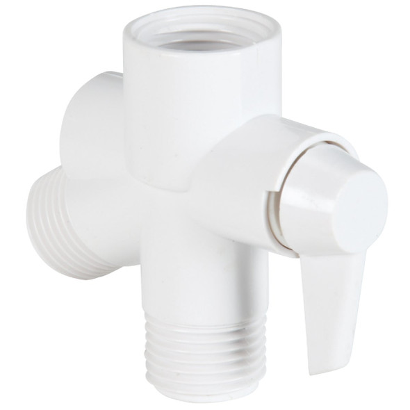 Do it  1/2 In. MPT White Plastic Shower Diverter 483486
