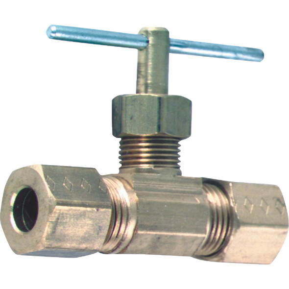 Do it Best 1/4 In. Tube x 1/4 In. Tube Brass Straight Needle Valve 45-51-CLF