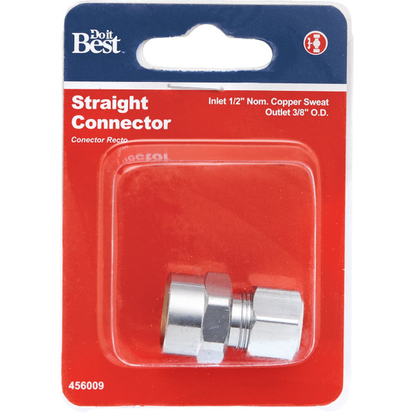 Do it Best 1/2 In. Sweat x 3/8 In. OD Chrome Union