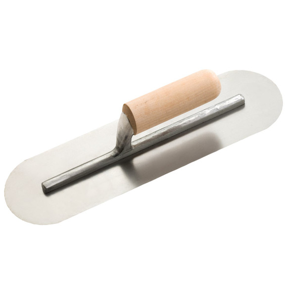 Do it 4 In. x 14 In. Pool Trowel with Rounded Corners and Wood Handle 322662