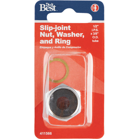 Do it Best 1-2 In. x 3-8 In. Slip-Joint Nut Set DIB810-26 411566