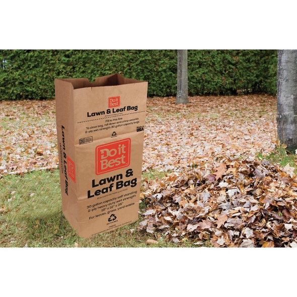 Do it Best 30 Gal. Natural Kraft Paper Yard Waste Lawn & Leaf Bag (15-Count) 90947 751599