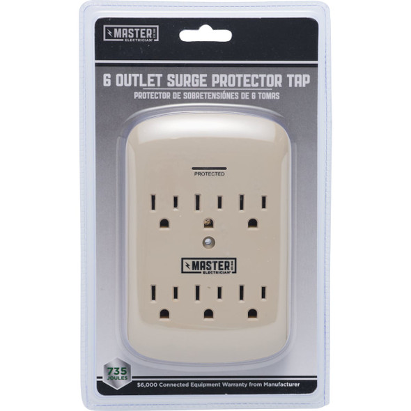 Do it Best 6-Outlet 15A Gray Surge Tap LA-9A-2