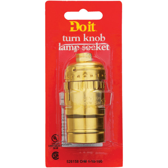 Do it Turn-Knob Medium Base Brass Lamp Socket C30-10083-0PG 526158