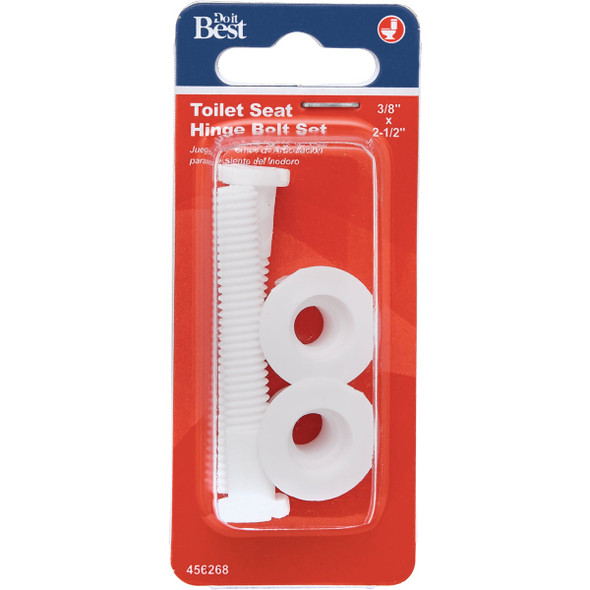 Do it Best 3-8" x 2-1-2" White Plastic Toilet Seat Hinge Bolt DIB835-39 456268