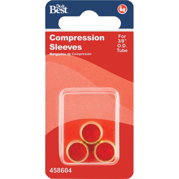 Do it 3-8 In. Brass Compression Sleeve (3-Pack) 458604 458604