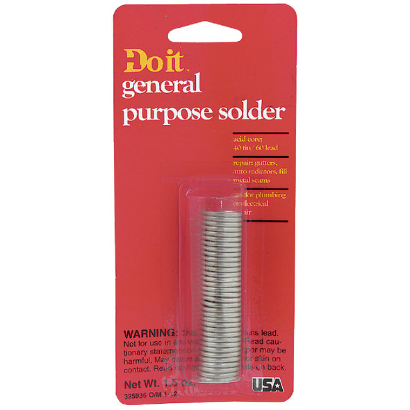 Do it 1-1/2 oz. Acid 40% Tin, 60% Lead Solder 53034