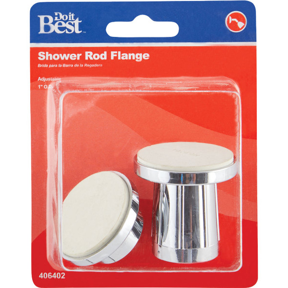 Do it Plastic Chrome Shower Rod Holder (2 Count) 406402 406402