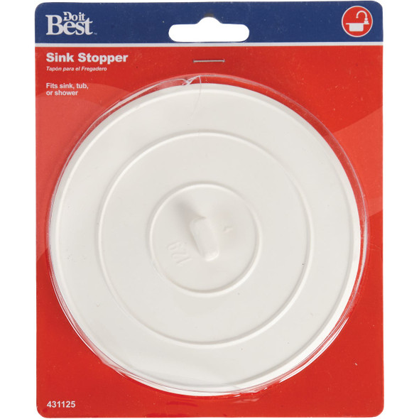 Do it Suction-Grip 5 OD White Sink Rubber Drain Stopper Do it Suction-Grip 5 OD White Sink Rubber Drain Stopper