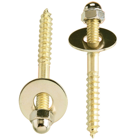 Do it Best 2-1/2 In. x 1/4 In. Brass-Plated Steel Toilet Screws (2 Ct.) Do it Best 2-1/2 In. x 1/4 In. Brass-Plated Steel Toilet Screws (2 Ct.)