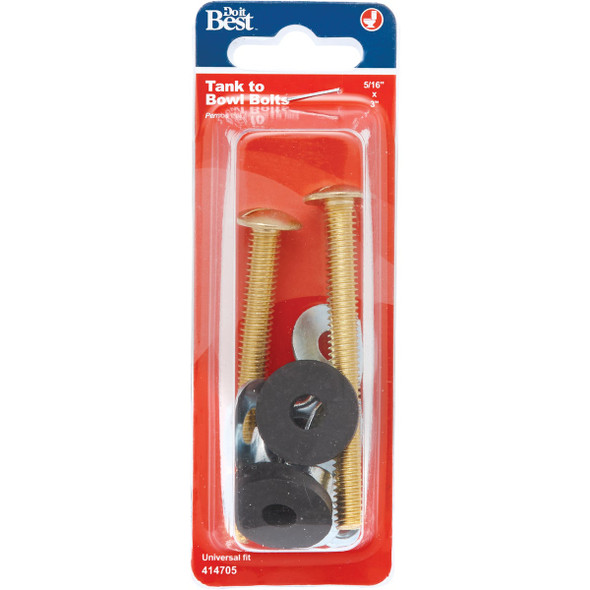 Do it Best 5-16 In. x 3 In. Brass Plated Tank Bolts (2 Pack) DIB835-18 414705