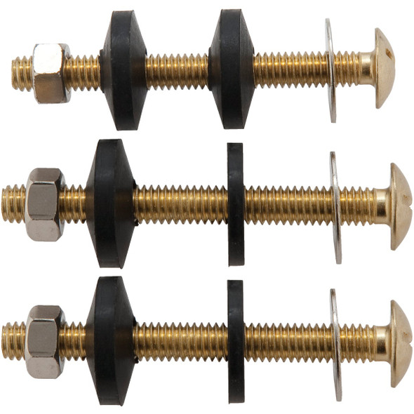 Do it Best 5-16 In. x 3 In. Brass, Sponge Rubber Tank Bolts (3 Pack) IB835-181 438468