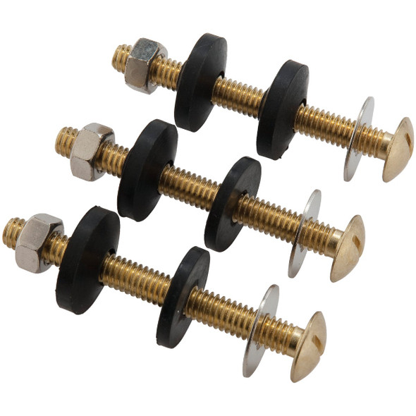 Do it Best 5/16 In. x 3 In. Brass, Sponge Rubber Tank Bolts (3 Pack) IB835-181