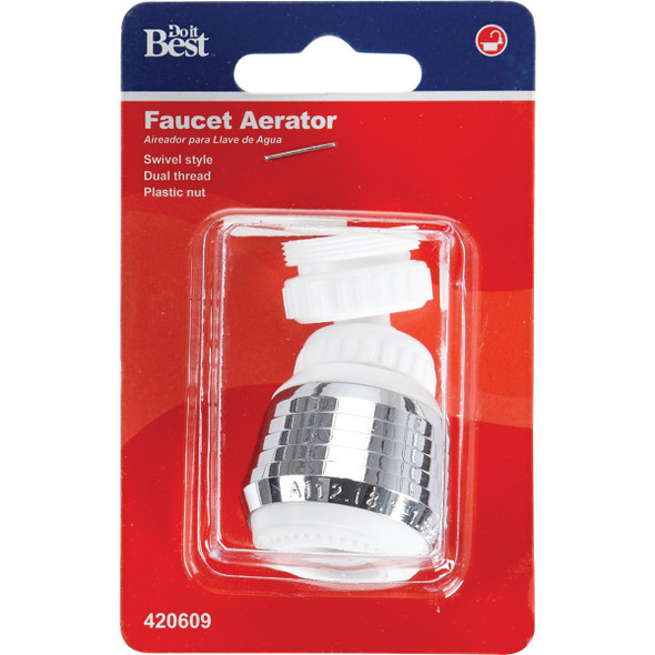 Do it 2.0 GPM Swivel Spray Aerator, White & Chrome Do it 2.0 GPM Swivel Spray Aerator, White & Chrome