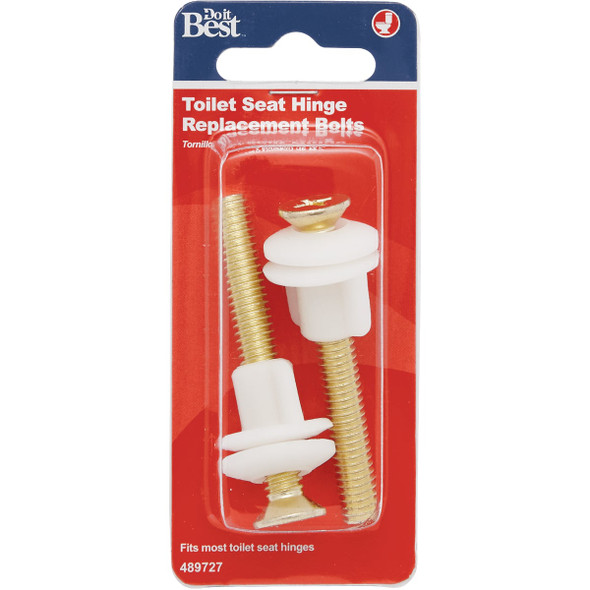 Do it Best 3-8" x 2-1-2" Polished Brass Toilet Seat Hinge Bolt DIB835-00 489727