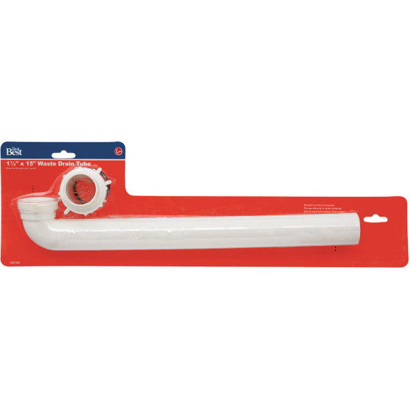 Do it Best 1-1/2 In. x 15 In. Plastic Slip Joint or Direct Waste Arm Do it Best 1-1/2 In. x 15 In. Plastic Slip Joint or Direct Waste Arm
